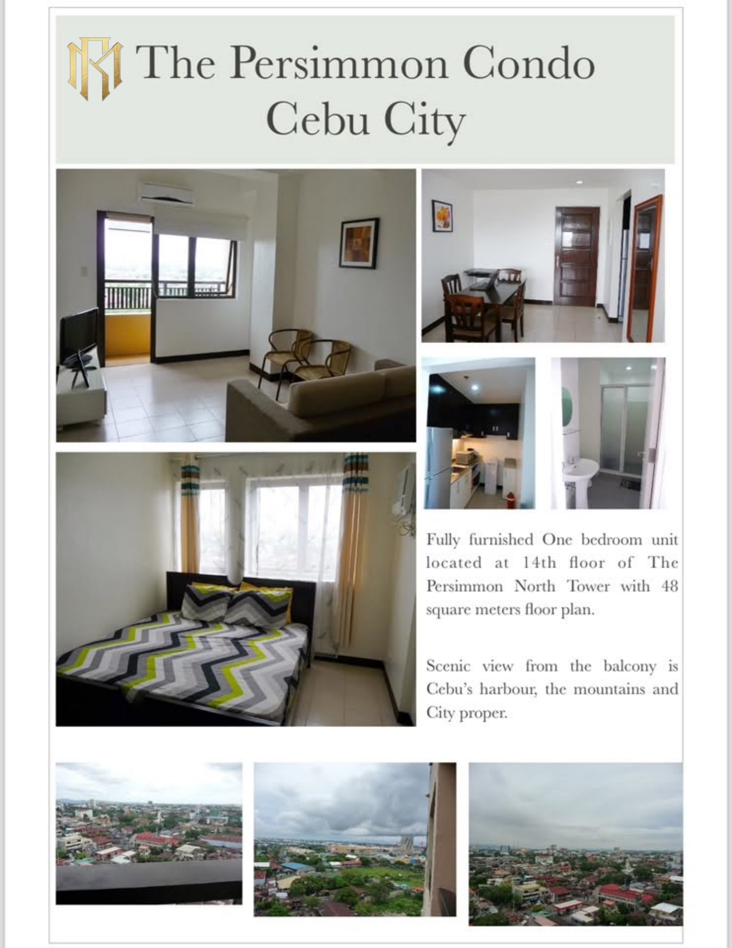 Fully Furnished 1 BR Unit, North Tower, Persimmon Condominium. Mabolo, Cebu City